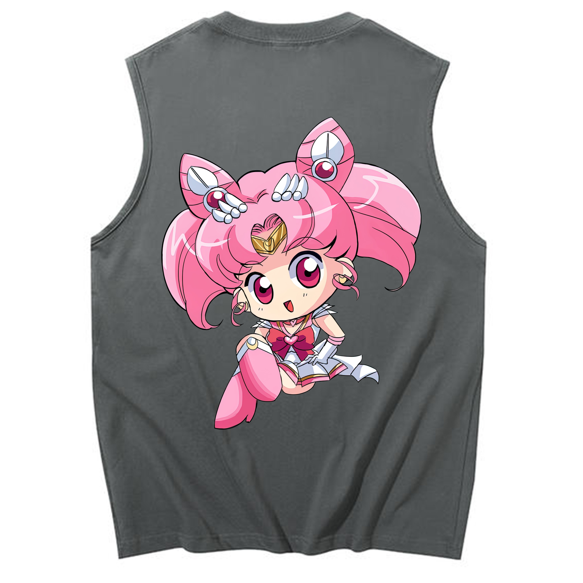 （画像用） 美少女戦士セーラームーン ちびうさ Sailor Moon Chibiusa Tsukino Usagi Small Lady Serenity コットン100％タンクトップ（背面プリント）